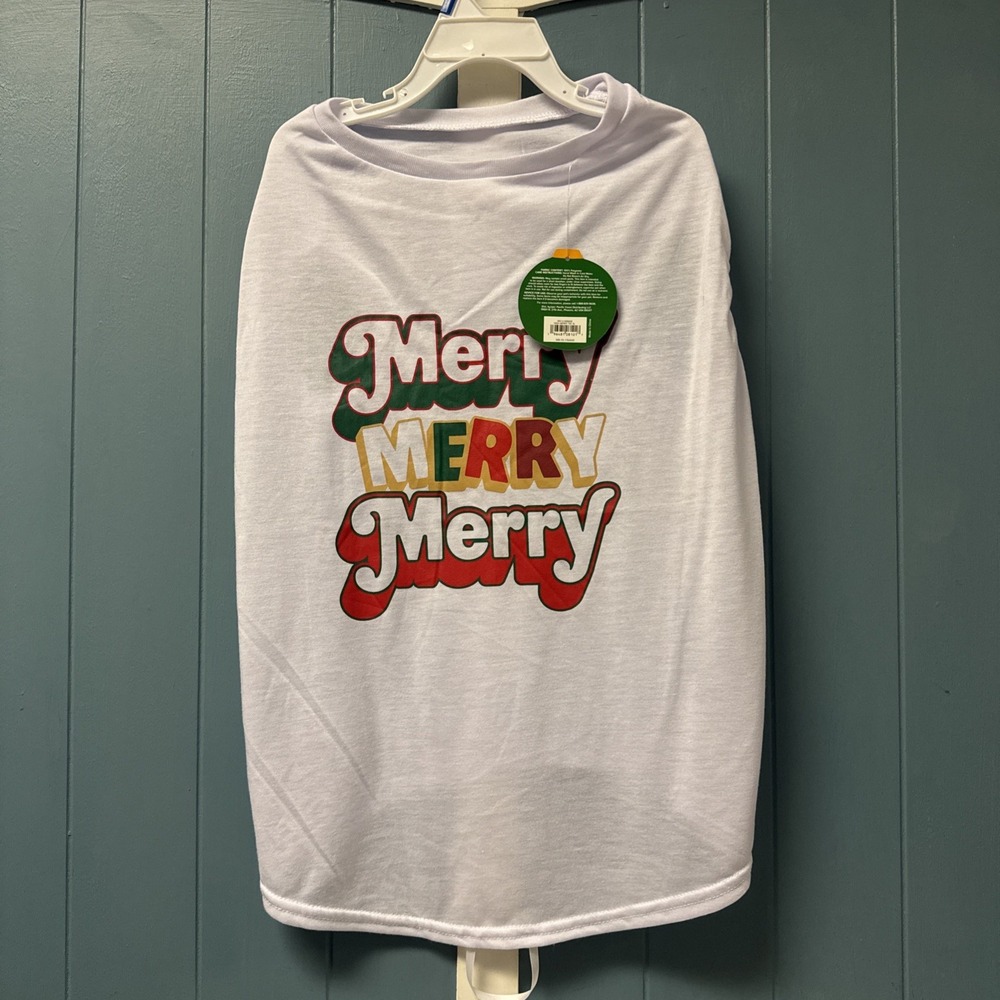 New Merry&Bright Christmas Merry and Bright Dog T-Shirt Size XL‎